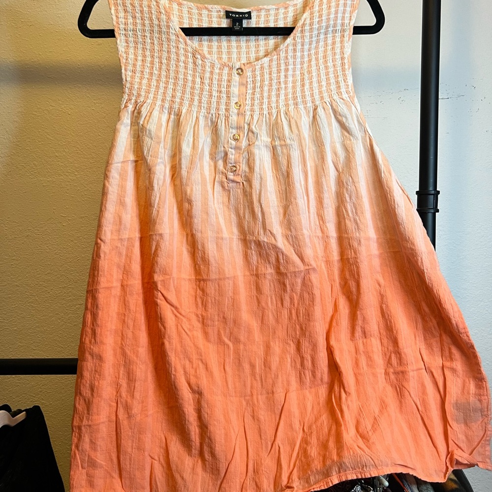 Torrid Orange and White Blouse with Ombre Effect